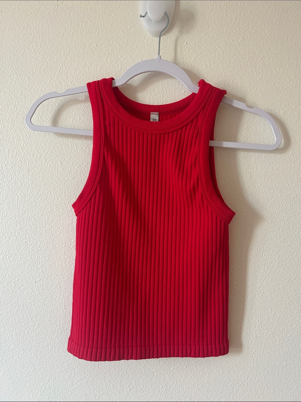 Zenana Red Ribbed Tank Top